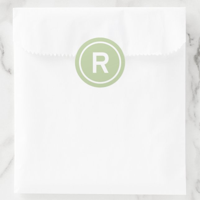 R for Raw food diet logo branding healthfood Classic Round Sticker (Bag)