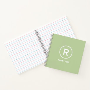 R for Raw food diet logo branding personalised  Notebook