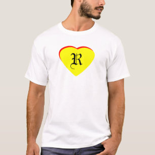 "R" Heart Yellow Red Wedding Invitation The MUSEUM T-Shirt