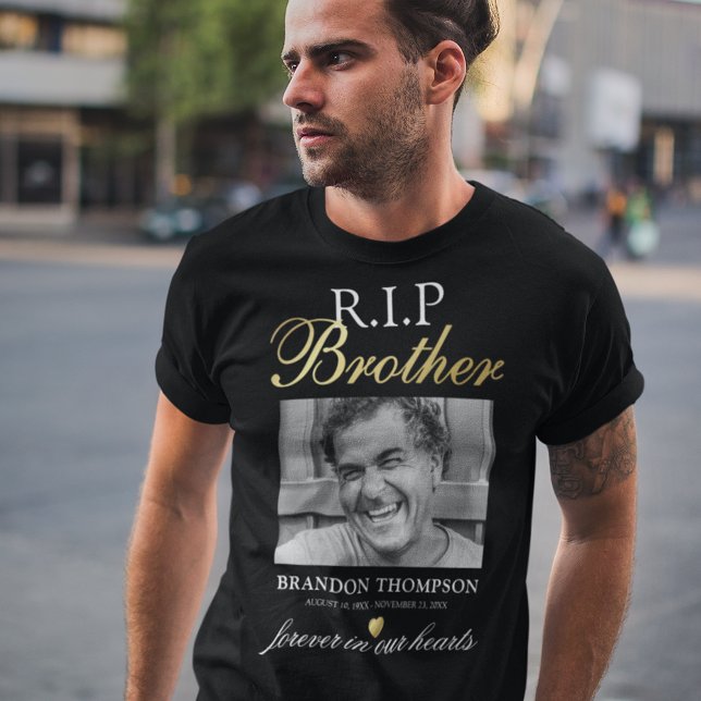 R.I.P Brother Photo Memorial T-Shirt (Creator Uploaded)