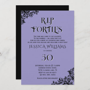 R.I.P. Forties, Gothic 50th Birthday Invitation