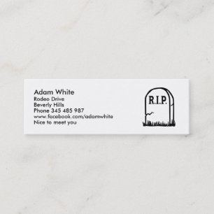 R.I.P. - Gravestone Mini Business Card
