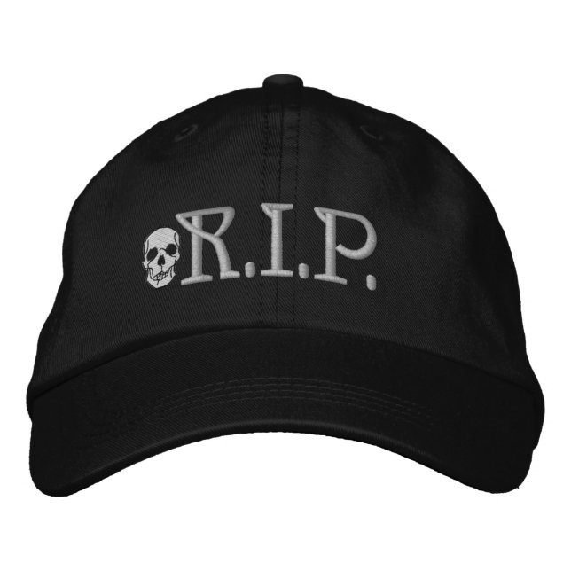 R.I.P. Skull Embroidered Hat (Front)