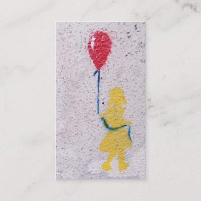r.i.p. stencil : girl with the red balloon business card (Front)