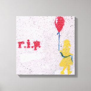 r.i.p. stencil : girl with the red balloon canvas print