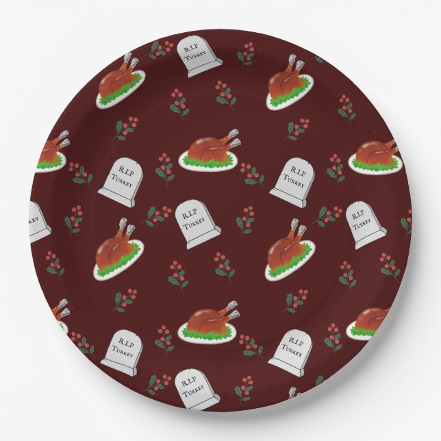 R.I.P Turkey Christmas Party Plate (Front)