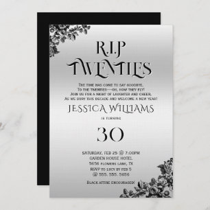 R.I.P. Twenties, Gothic 30th Birthday Invitation