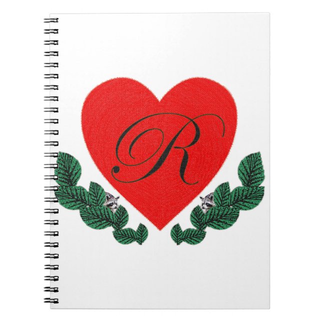 R in a heart notebook (Front)