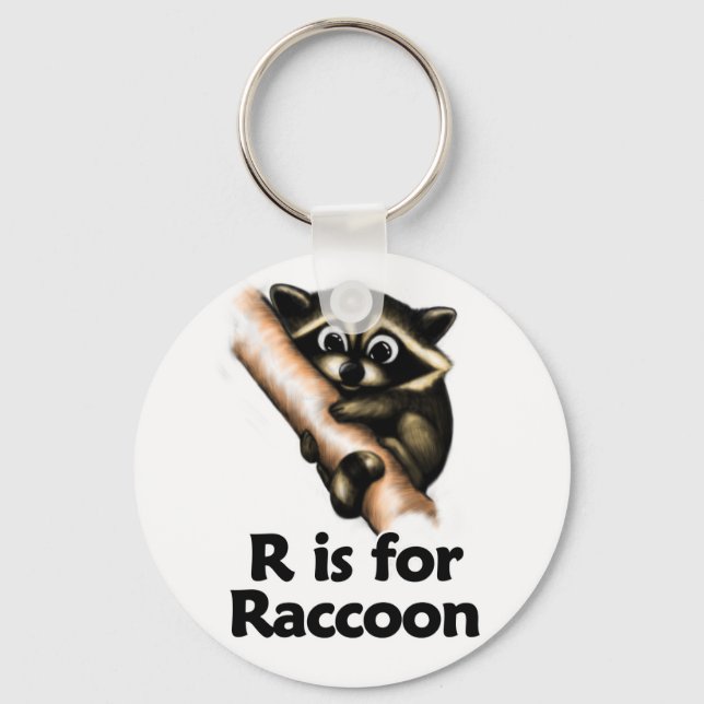 R is for Racoon Key Ring (Front)