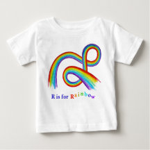 R is for Rainbow Artwork Baby and Kids' T-shirt