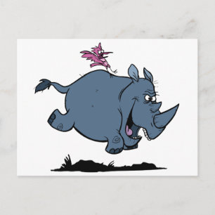 R is for Rhino Postcard