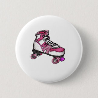 R is for Rollerskate 6 Cm Round Badge