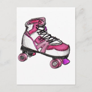 R is for Rollerskate Postcard