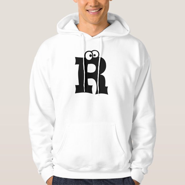 R, letter with eyeballs hoodie (Front)