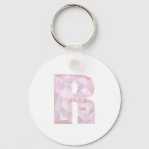 R - Low Poly Triangles - Neutral Pink Purple Grey Key Ring