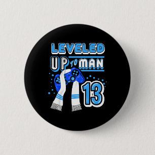 R Mitzvah Leveled Up To Man Gamer  6 Cm Round Badge