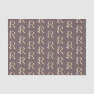R Monogram Floral Wrapping Paper