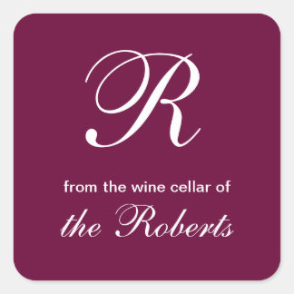 R Monogram From the Wine Cellar of Square Labels