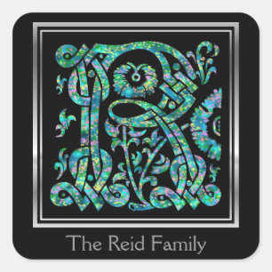R Monogram "Masselle Blue" design Envelope Seals