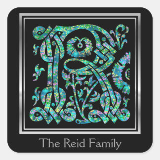 R Monogram "Masselle Blue" design Envelope Seals