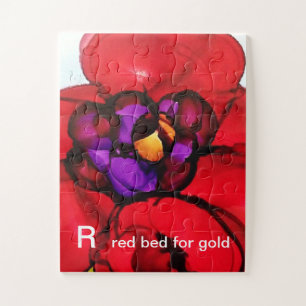 R - Red Bed for Gold Alphabet Art Puzzle