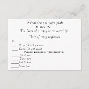 R.S.V.P RSVP CARD