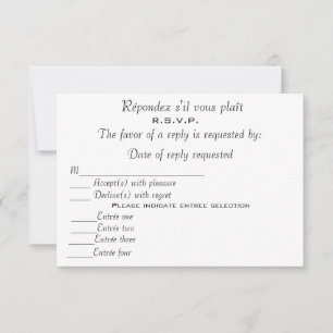 R.S.V.P RSVP CARD