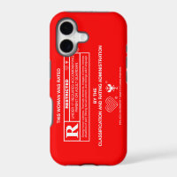 R-Sign : Woman - White on Red