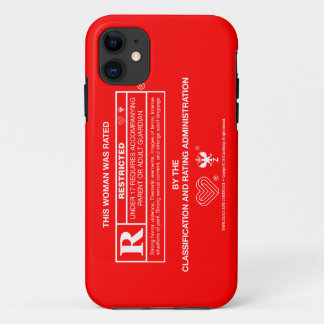 R-Sign : Woman - White on Red iPhone 11 Case