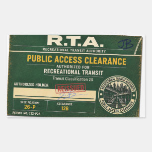 R.T.A. REISSUED Public Access Clearance Sticker