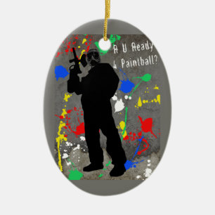 R U Ready 4 Paintball? Ceramic Tree Decoration