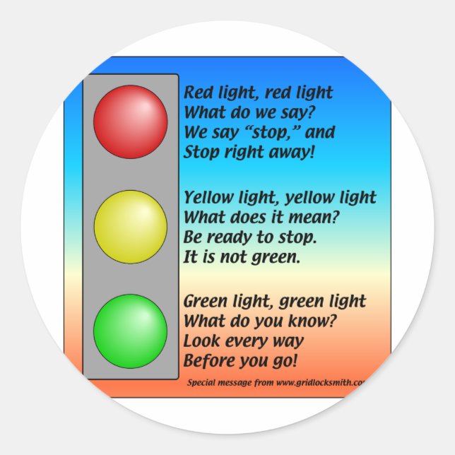 R-Y-G-lights Classic Round Sticker (Front)