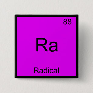 Ra - Radical Funny Chemistry Element Symbol Tee 15 Cm Square Badge
