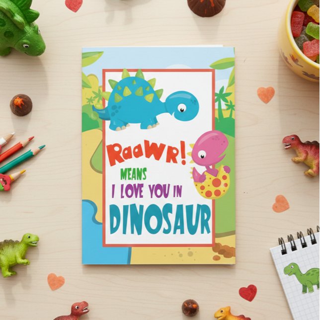 Raawr Some Loves You Dionsaur Father's Day Child Card (Creator Uploaded)