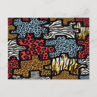 RAB Rockabilly Animal Print Puzzle Postcard