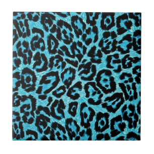 RAB Rockabilly Blue Leopard Print Tile