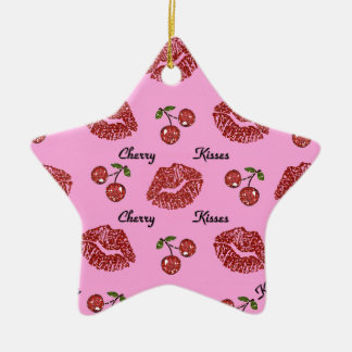 RAB Rockabilly Cherry Kisses on Pink Ceramic Tree Decoration