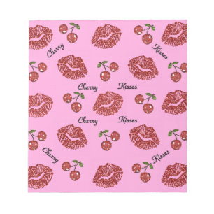 RAB Rockabilly Cherry Kisses on Pink Notepad