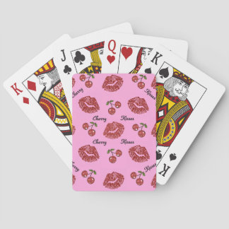 RAB Rockabilly Cherry Kisses on Pink Playing Cards