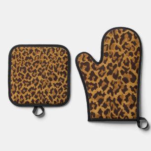 RAB Rockabilly Classic Leopard Print Oven Mitt & Pot Holder Set
