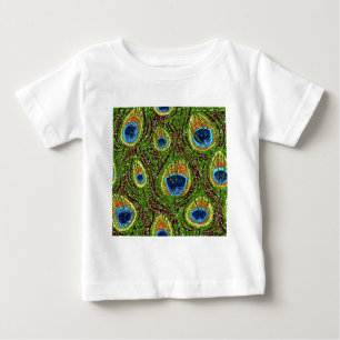 RAB Rockabilly Colourful Peacock Feathers Print Baby T-Shirt