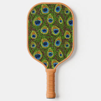 RAB Rockabilly Colourful Peacock Feathers Print Pickleball Paddle