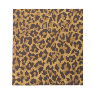 RAB Rockabilly Leopard Print Brown Gold Notepad