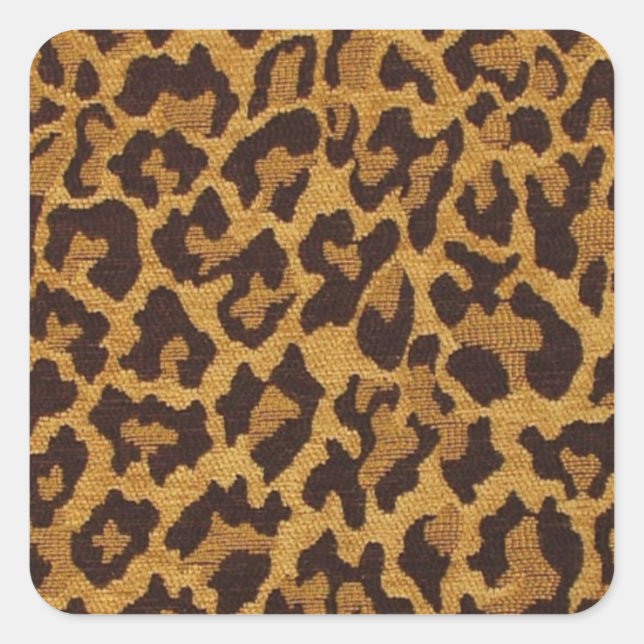 RAB Rockabilly Leopard Print Brown Gold Square Sticker (Front)