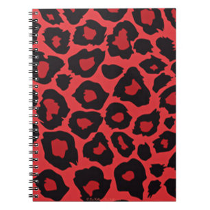 RAB Rockabilly Leopard Print Red Black Spiral Notebook