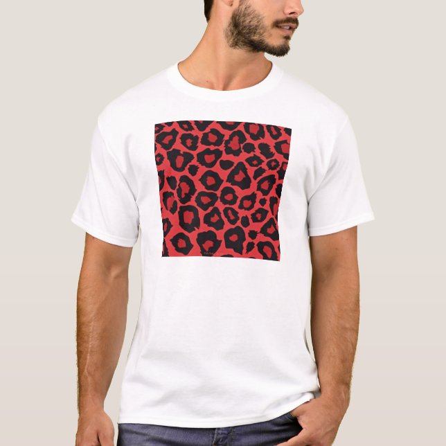 RAB Rockabilly Leopard Print Red Black T-Shirt (Front)