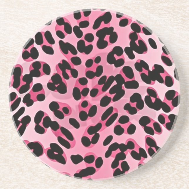 RAB Rockabilly Pink Cheetah Print Coaster (Front)