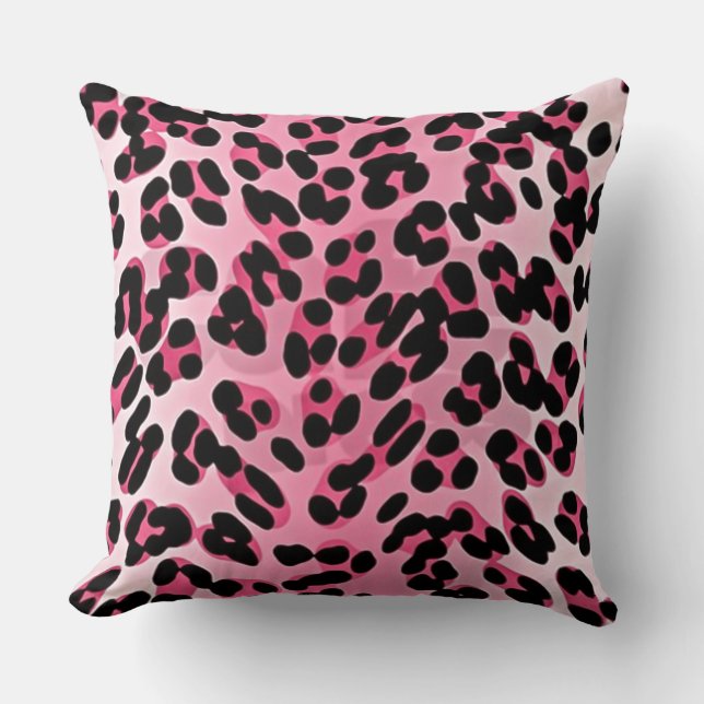 RAB Rockabilly Pink Cheetah Print Cushion (Front)
