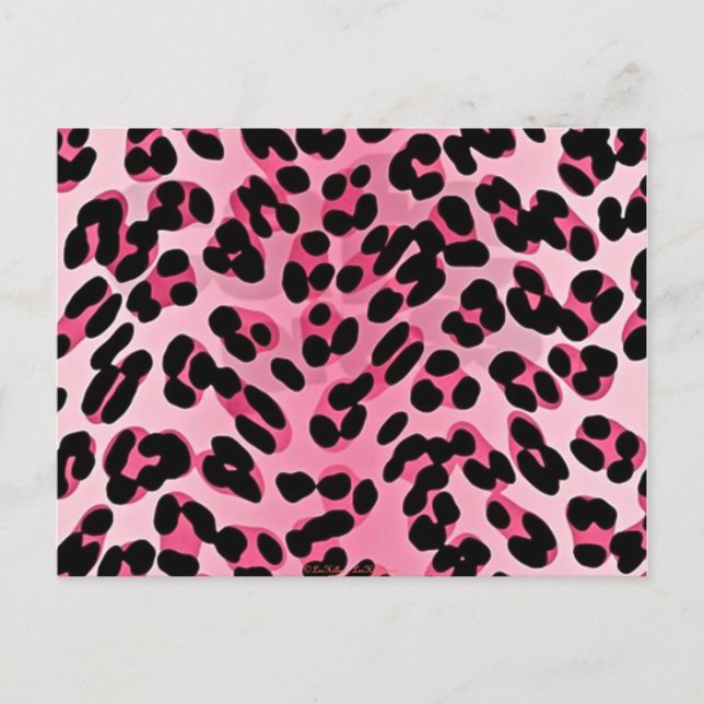 RAB Rockabilly Pink Cheetah Print Postcard (Front)