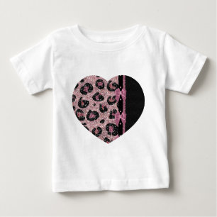 RAB Rockabilly Pink Leopard Print Ribbon Bows Baby T-Shirt